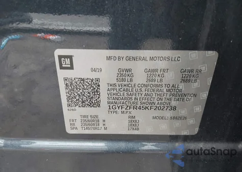 2019 Cadillac Xt4 Sport из США, поврежденный, VIN 1GYFZFR45KF202738